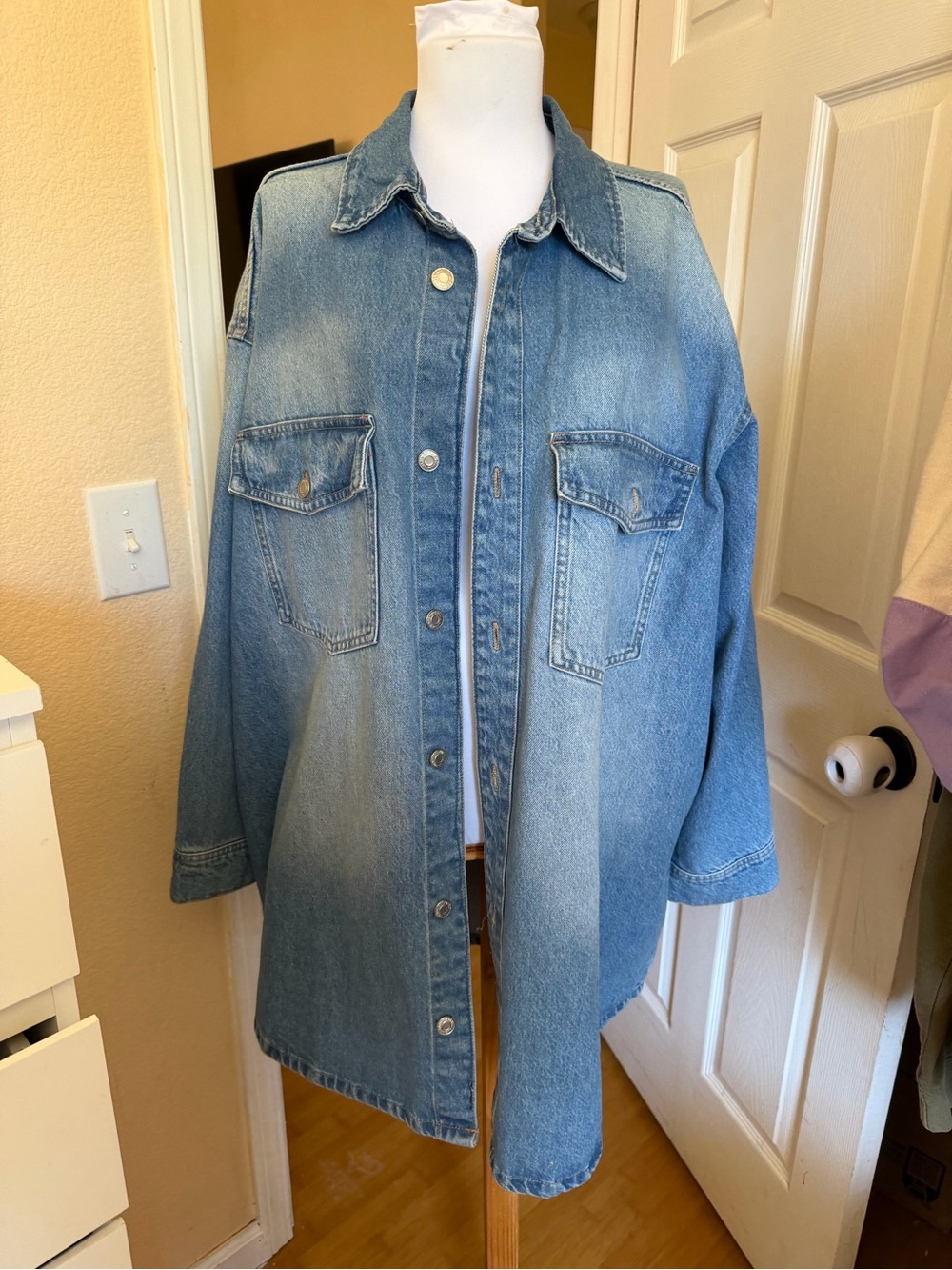 H&M Light Blue Oversized Denim Jacket